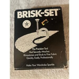 Vintage Brisk-Set Model 100A Metal Rhinestone Stapler Tool Nailhead Puncher